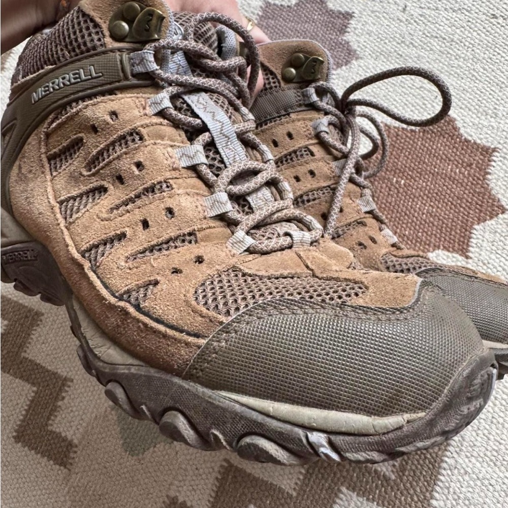 Merrell Men's Tan and Brown Hiking Boots - Picture 2 of 4